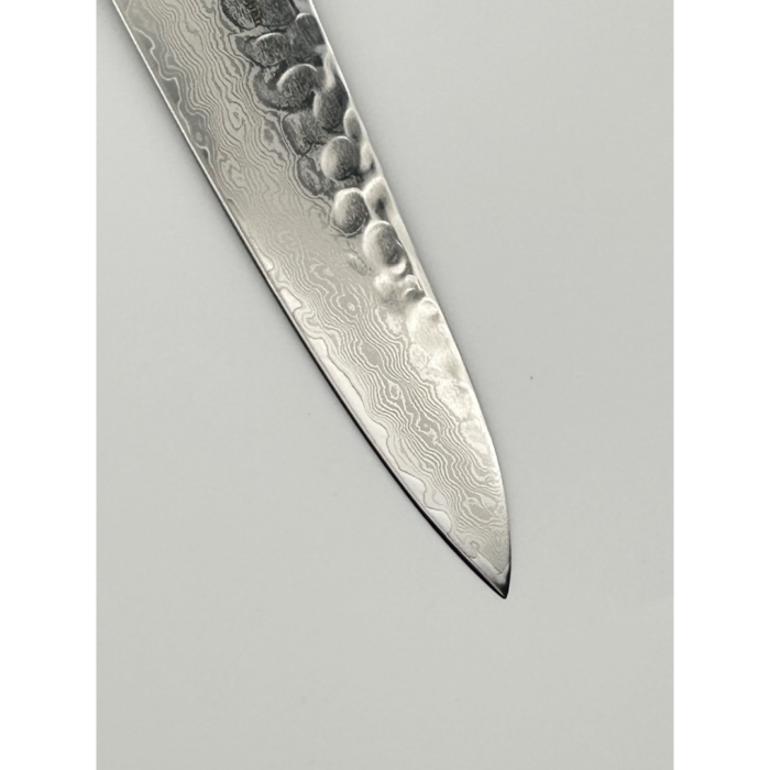 Sakai Takayuki VG10 33 Layer Damascus Petty Japanese Knife 150mm Octagonal Keyaki (Japanese Elm) And Red Pakkawood Handle - Image 6