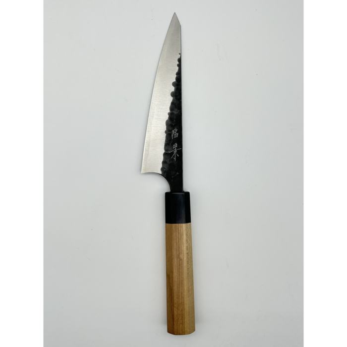 Masakage Koishi Aogami Super with Stainless Honesuki Japanese Knife 150mm Octagonal Cherrywood Black Pakkawood Handle