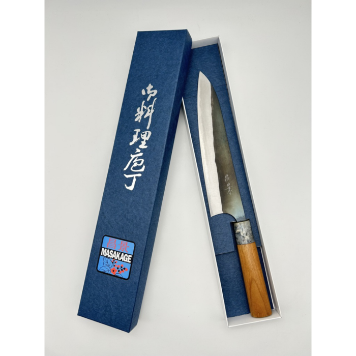 Masakage Mizu Aogami #2 Kasumi Gyuto Japanese Knife 210mm Octagonal Cherry Handle - Image 7