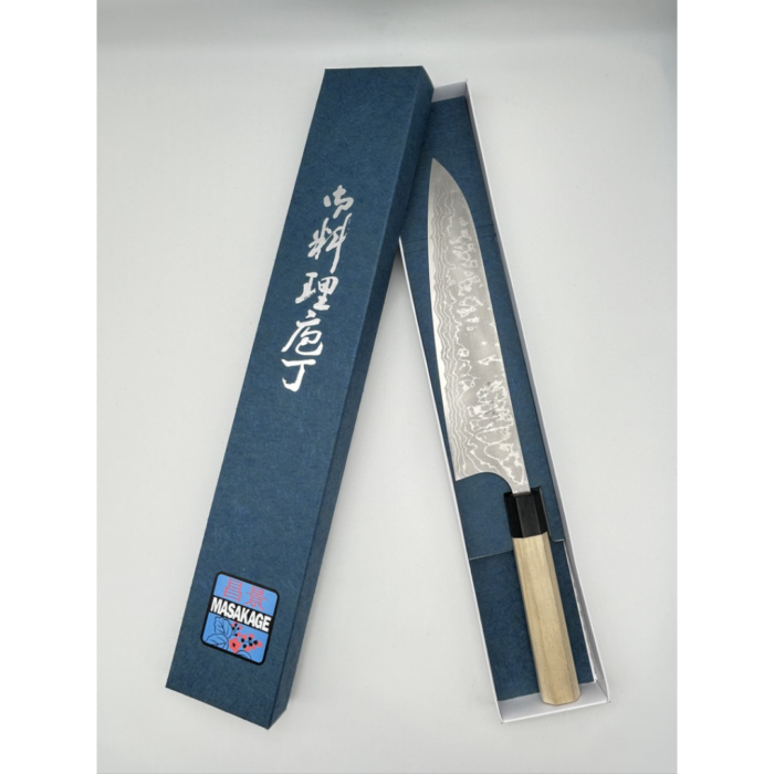 Masakage Shimo Shirogami 2 Matte Gyuto Japanese Knife 240mm Octagonal Magnolia Handle - Image 7