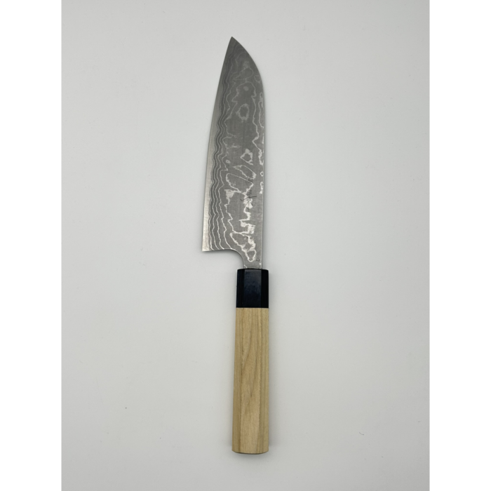 Masakage Shimo Shirogami 2 Matte Santoku Japanese Knife 170mm Octagonal Magnolia Handle