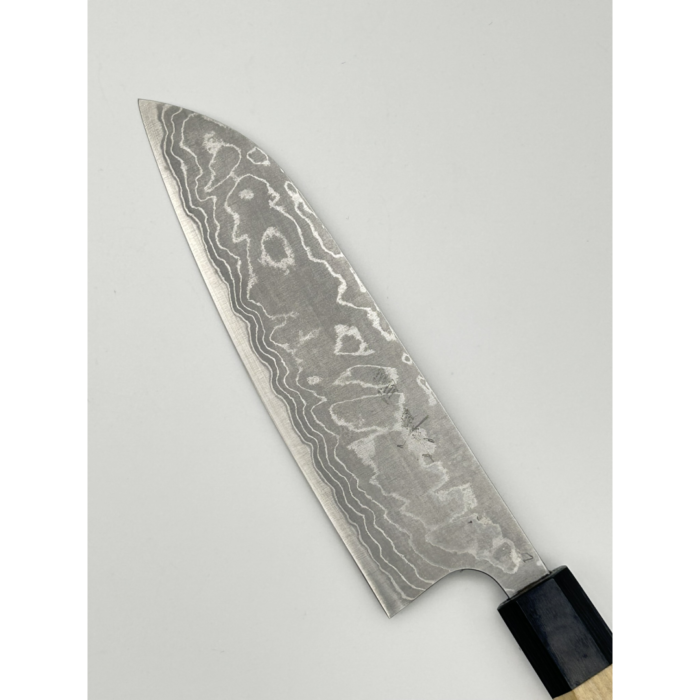 Masakage Shimo Shirogami 2 Matte Santoku Japanese Knife 170mm Octagonal Magnolia Handle - Image 3