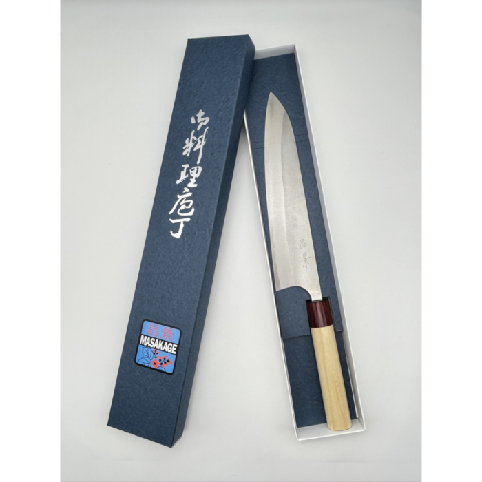 Masakage Yuki Shirogami 1 Kasumi Gyuto Japanese Knife 240mm Oval Magnolia Handle - Image 7