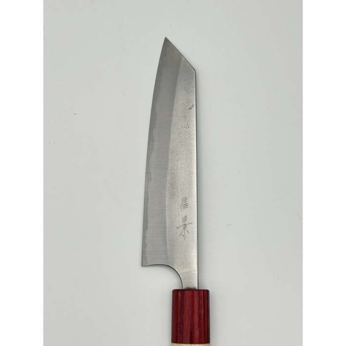 Masakage Yuki Shirogami 1 Nashiji Ko‐Bunka Japanese Knife 135mm Oval Magnolia Handle - Image 2