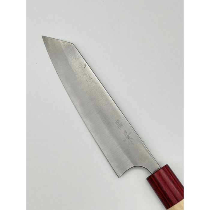 Masakage Yuki Shirogami 1 Nashiji Ko‐Bunka Japanese Knife 135mm Oval Magnolia Handle - Image 3
