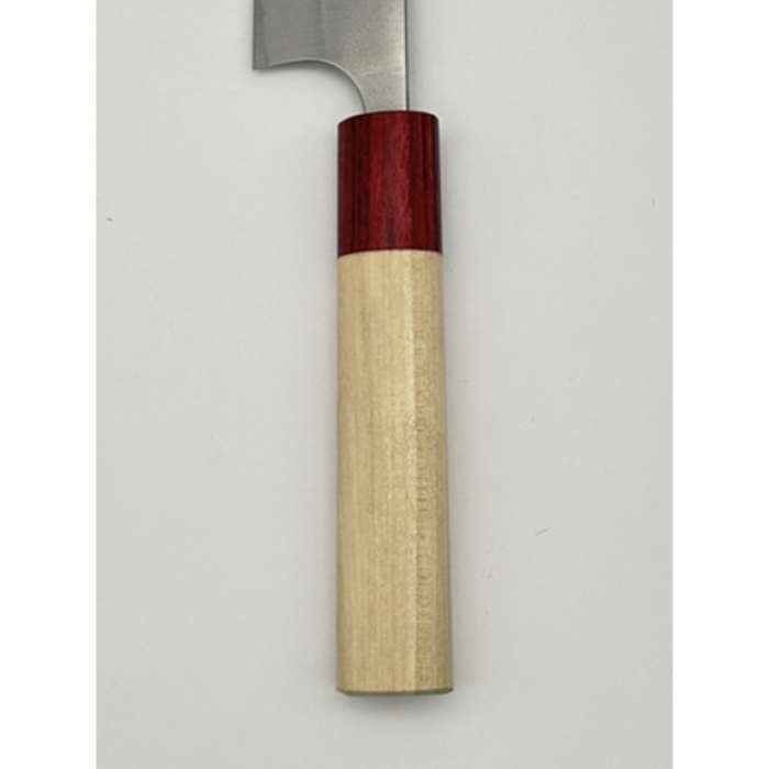 Masakage Yuki Shirogami 1 Nashiji Ko‐Bunka Japanese Knife 135mm Oval Magnolia Handle - Image 4