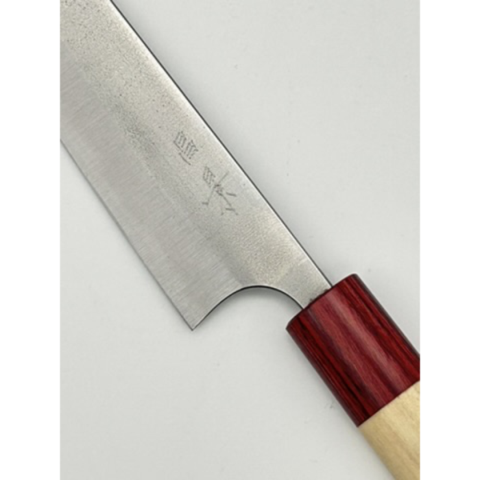 Masakage Yuki Shirogami 1 Nashiji Ko‐Bunka Japanese Knife 135mm Oval Magnolia Handle - Image 5