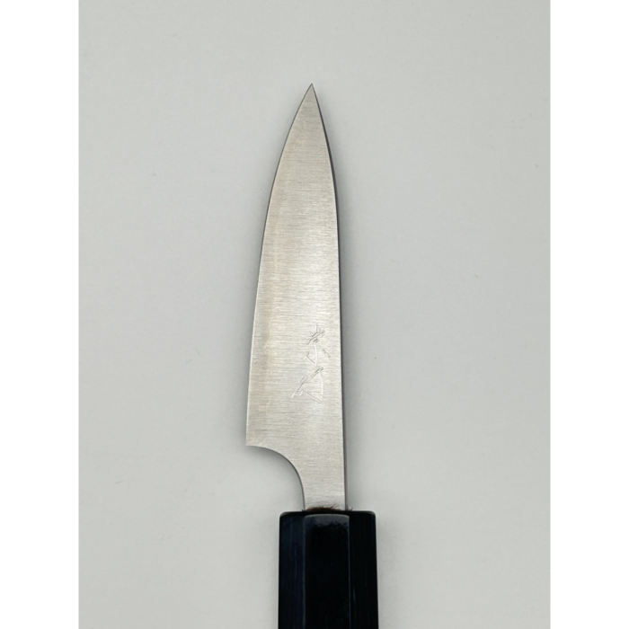 Takayuki Shibata Koutetsu Aogami Super Migaki Petty Japanese Knife 80mm Octagonal Rosewood And Black Pakkawood Handle - Image 2