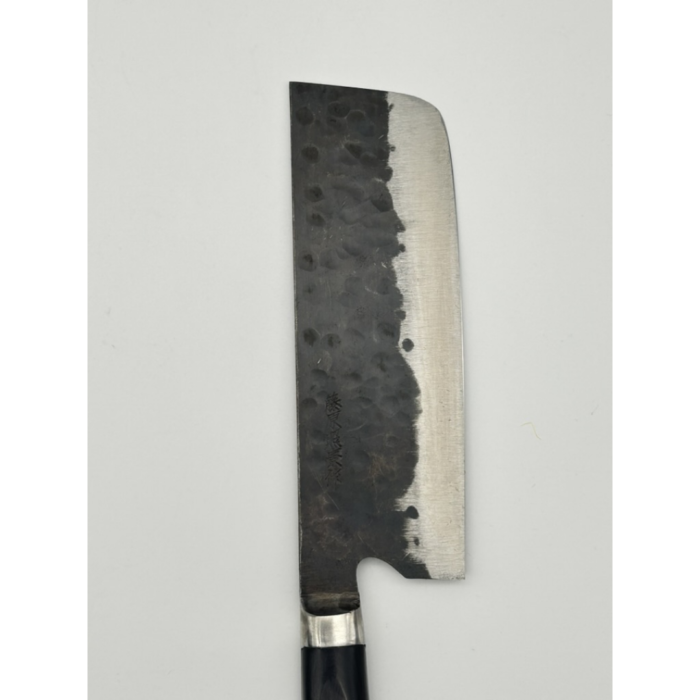 Teruyasu Fujiwara Denka Aogami Super Uchidashi Nakiri Japanese Knife 165mm Western Black Pakkawood Handle - Image 2