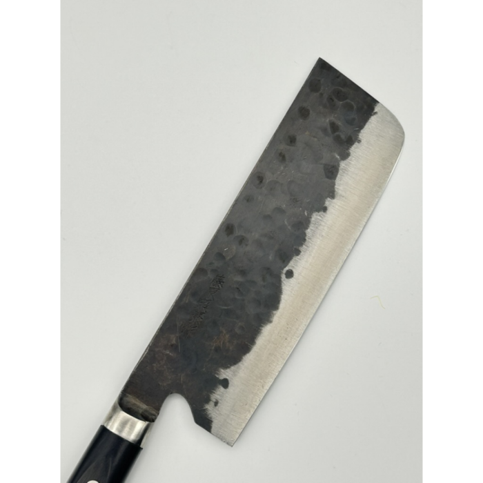 Teruyasu Fujiwara Denka Aogami Super Uchidashi Nakiri Japanese Knife 165mm Western Black Pakkawood Handle - Image 3