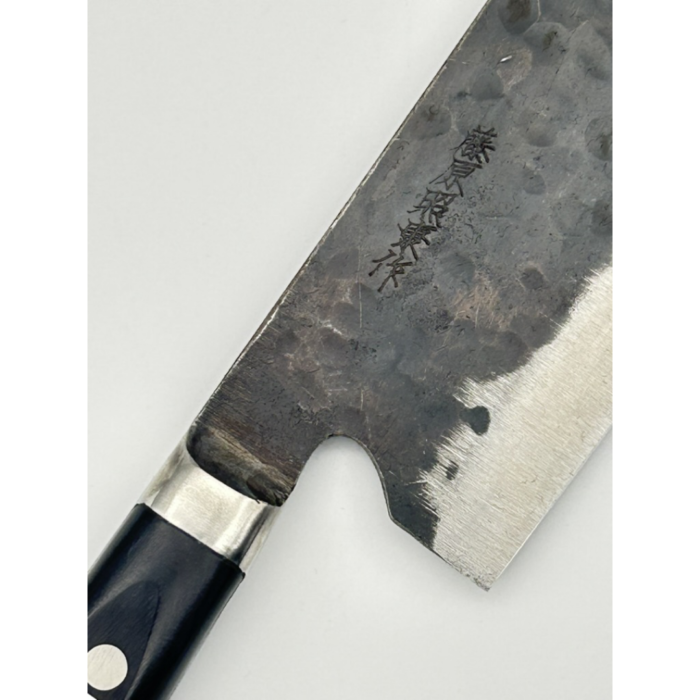 Teruyasu Fujiwara Denka Aogami Super Uchidashi Nakiri Japanese Knife 165mm Western Black Pakkawood Handle - Image 5