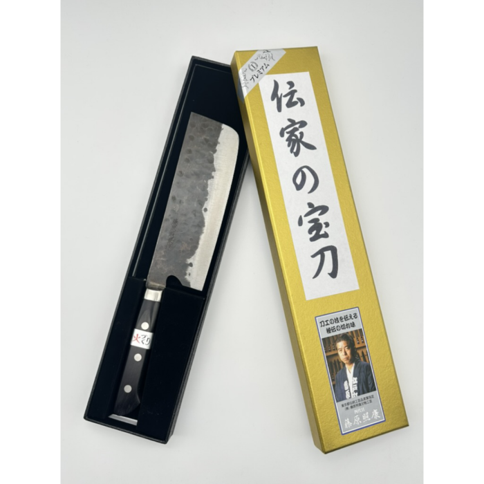 Teruyasu Fujiwara Denka Aogami Super Uchidashi Nakiri Japanese Knife 165mm Western Black Pakkawood Handle - Image 7