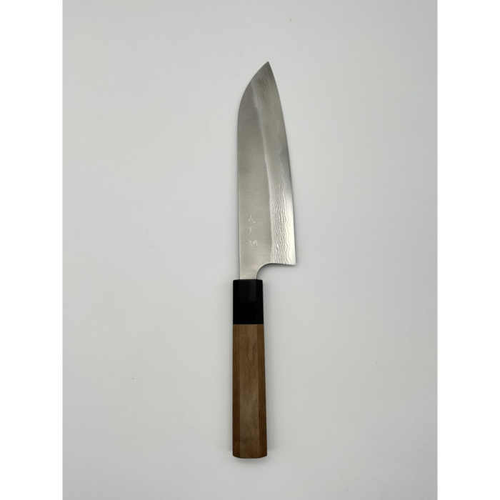 Yoshimi Kato Nashiji VG-10 Nashiji Santoku Japanese Knife 170mm Octagonal Rosewood Handle