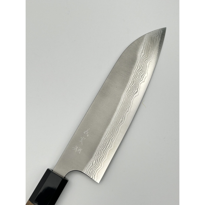 Yoshimi Kato Nashiji VG-10 Nashiji Santoku Japanese Knife 170mm Octagonal Rosewood Handle - Image 3