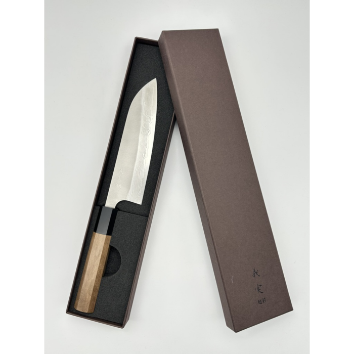 Yoshimi Kato Nashiji VG-10 Nashiji Santoku Japanese Knife 170mm Octagonal Rosewood Handle - Image 7