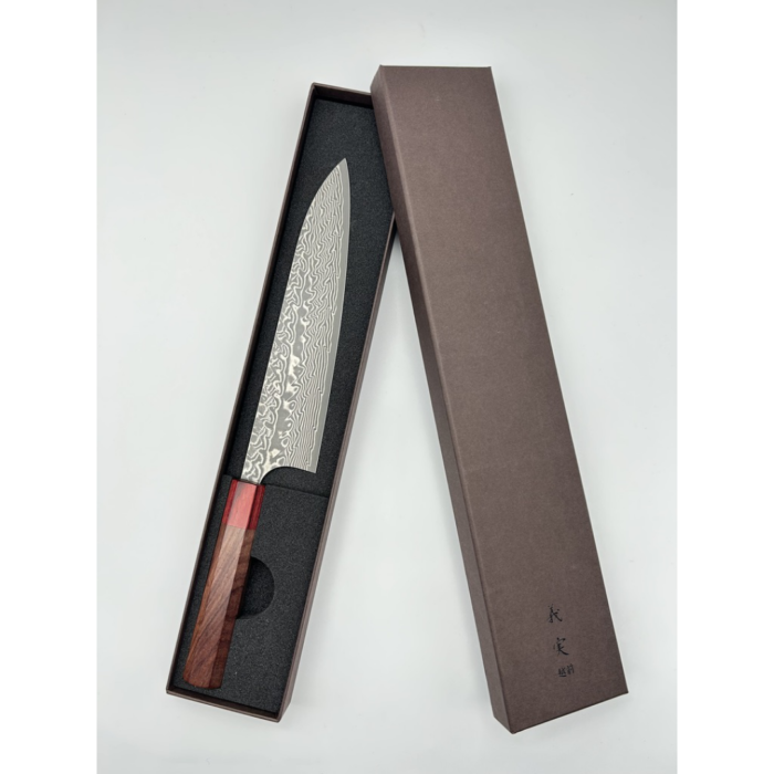 Yoshimi Kato SG2 Damascus Gyuto Japanese Knife 210mm Octagonal Rosewood Handle - Image 7