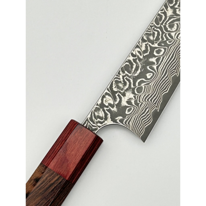 Yoshimi Kato SG2 Damascus Ko-Bunka Japanese Knife 130mm Octagonal Rosewood Handle - Image 5