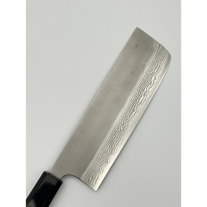 Yoshimi Kato VG-10 Nashiji Nakiri Japanese Knife 165mm Octagonal Walnut Handle - Image 3