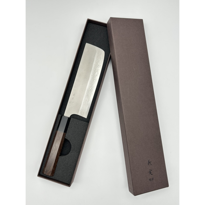 Yoshimi Kato VG-10 Nashiji Nakiri Japanese Knife 165mm Octagonal Walnut Handle - Image 7