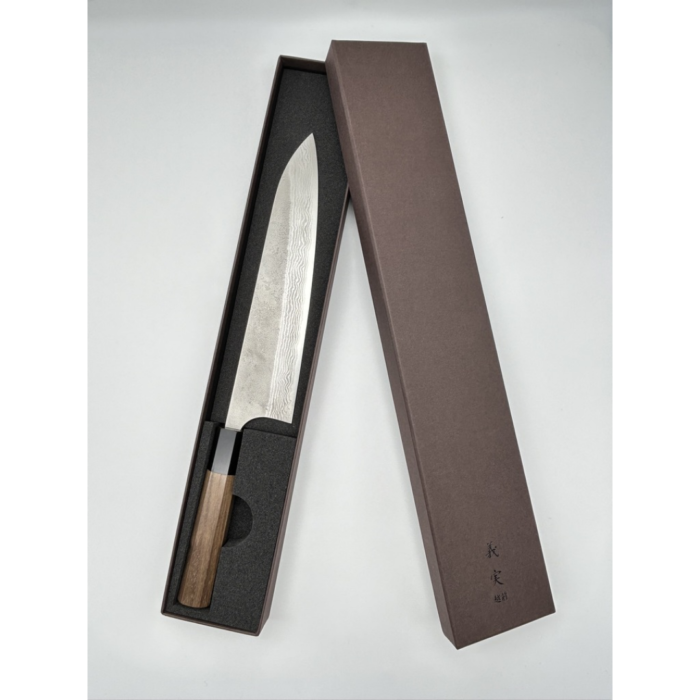 Yoshimi Kato VG-10 Nashiji Gyuto Japanese Knife 240mm Octagonal Walnut Handle - Image 7