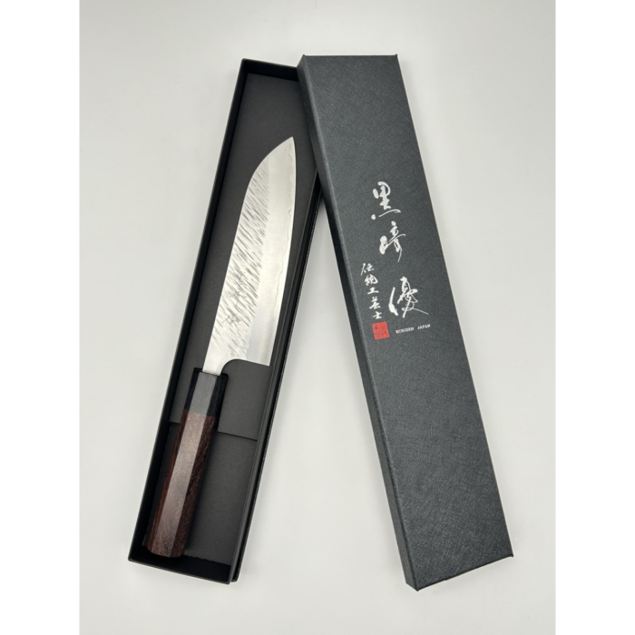 Yu Kurosaki Fujin SG2 Tsuchime Santoku Japanese Knife 170mm Octagonal Rosewood Handle - Image 7