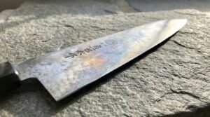 Patina on japanese knife